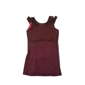 Women 4 Lululemon Ready Set Sweat Tank Top Star Pixel Raspberry Bordeaux Drama